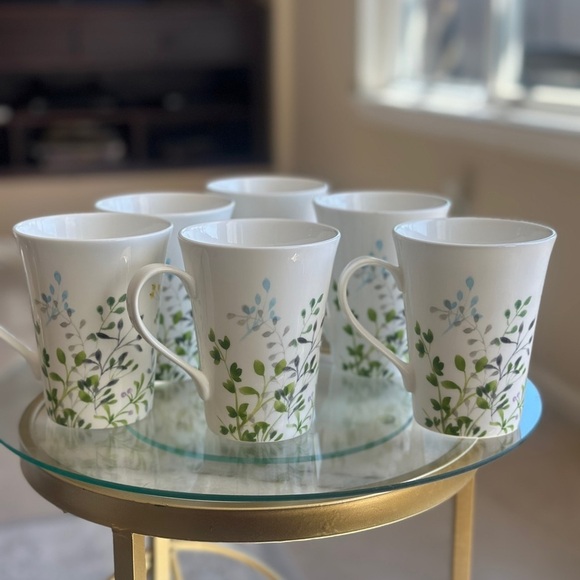 Mikasa Tivoli Garden Bone China Mug Set – Botanical Leaf Pattern (Set of 6) - Picture 5 of 5